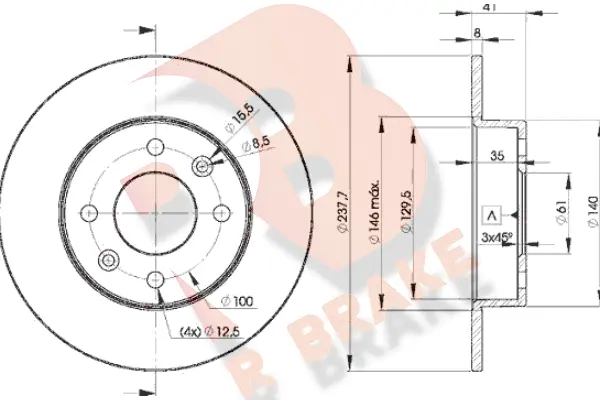 Disque de frein R BRAKE 78RBD26947