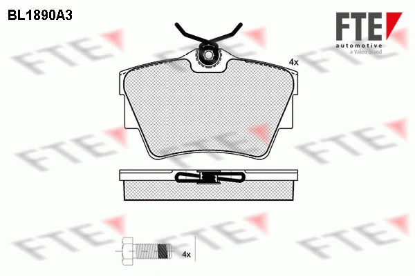 Kit de plaquettes de frein, frein à disque FTE 9010474