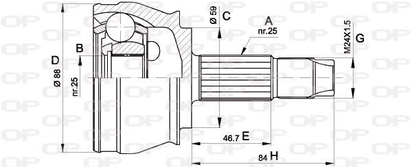 Jeu de joints, arbre de transmission OPEN PARTS CVJ5239.10