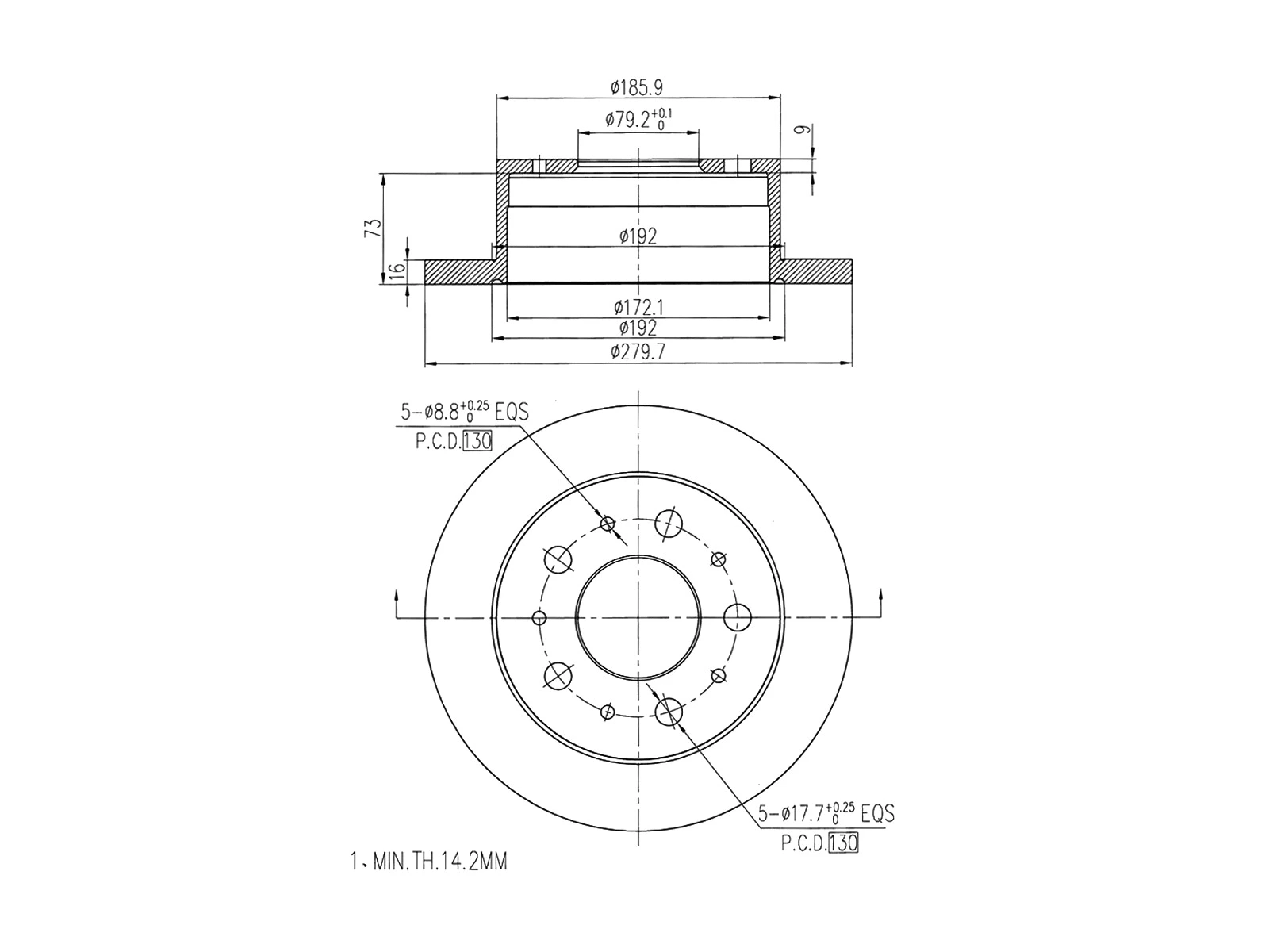 Disque de frein A.Z. Meisterteile AZMT-44-024-1082
