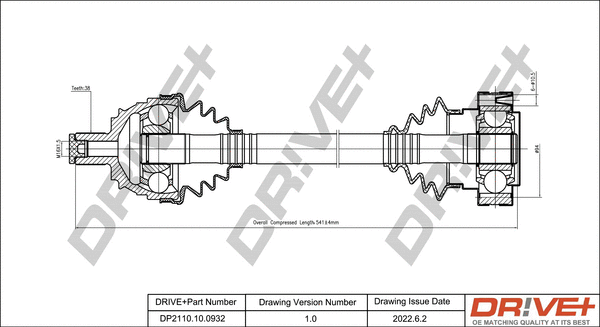Arbre de transmission Dr!ve+ DP2110.10.0932