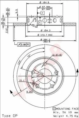 Disque de frein VILLAR 628.0439