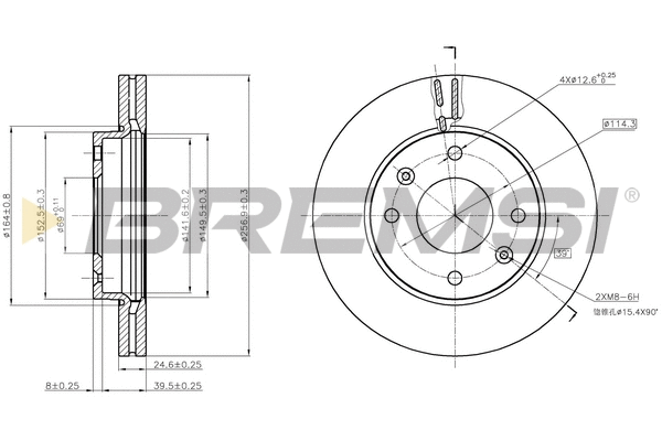 Disque de frein BREMSI CD7614V