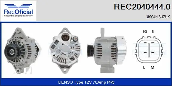 Alternateur RECOFICIAL REC2040444.0