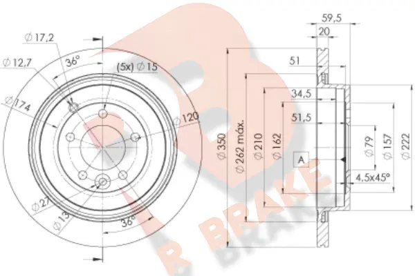 Disque de frein R BRAKE 78RBD27363