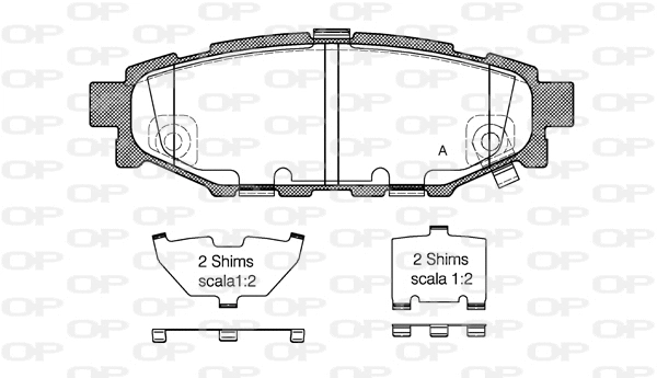 Kit de plaquettes de frein, frein à disque OPEN PARTS BPA1136.12