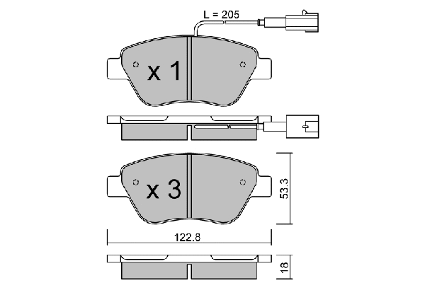 Kit de plaquettes de frein, frein à disque AISIN BPPE-1007