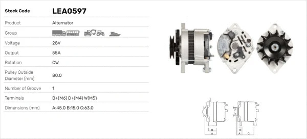 Alternateur LUSA LEA0597