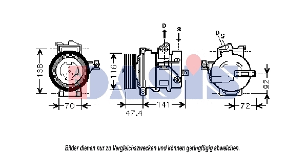 Compresseur, climatisation AKS DASIS 851802N