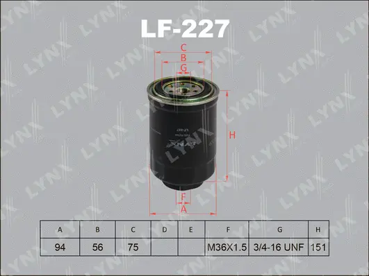 Filtre à carburant LYNXAUTO LF-227