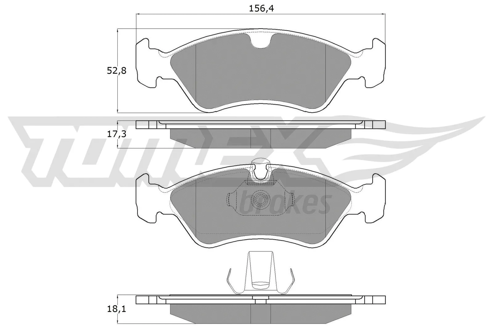 Kit de plaquettes de frein, frein à disque TOMEX Brakes TX 12-98