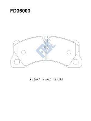 Kit de plaquettes de frein, frein à disque FBK FD36003