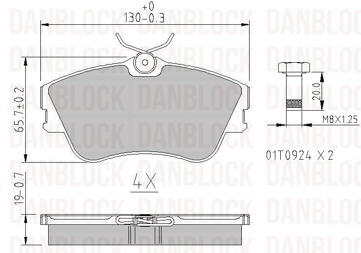 Kit de plaquettes de frein, frein à disque DANBLOCK DB 510264
