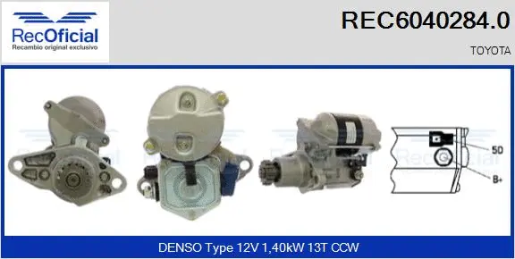 Démarreur RECOFICIAL REC6040284.0