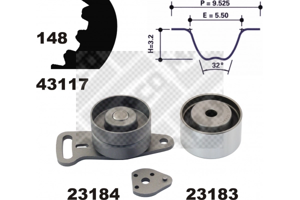 Kit de courroie crantée MAPCO 23120