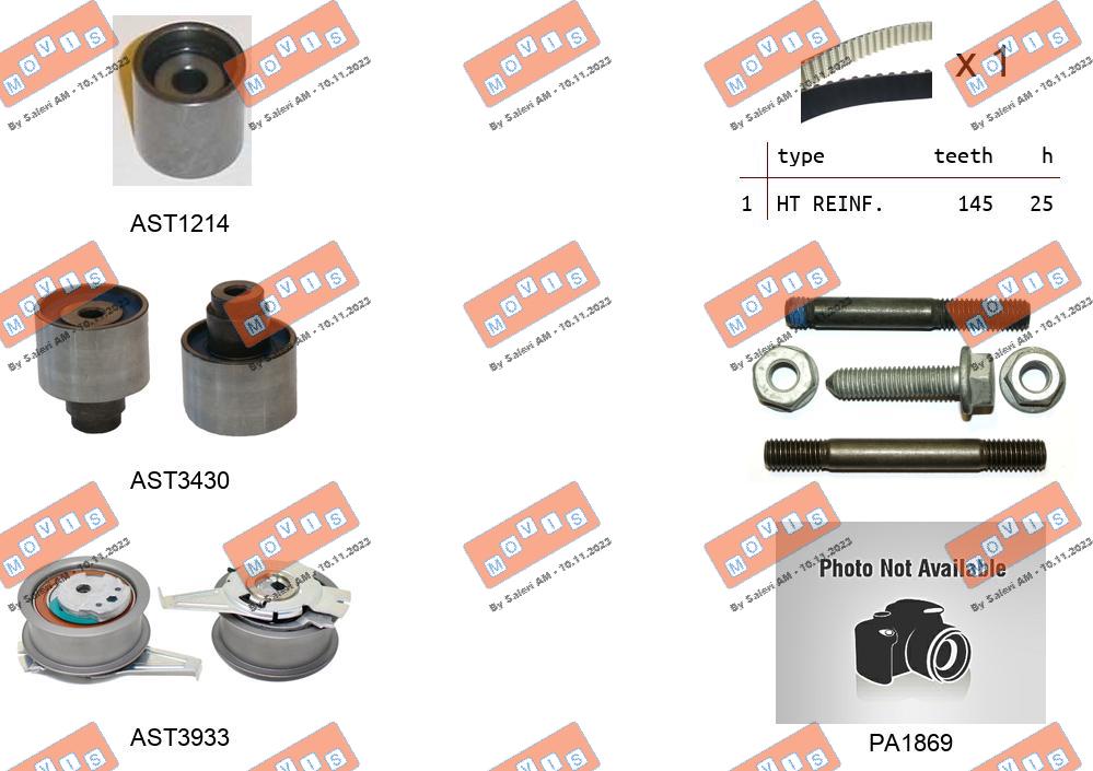Pompe à eau + kit de courroie crantée MOVIS ASTK1288PA3
