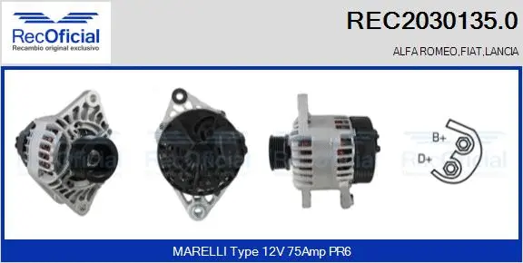 Alternateur RECOFICIAL REC2030135.0