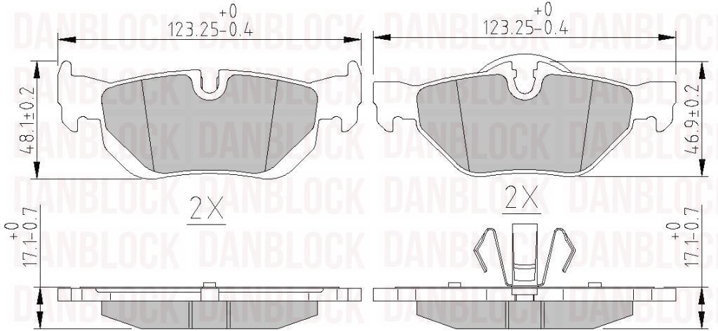 Kit de plaquettes de frein, frein à disque DANBLOCK DB 510509