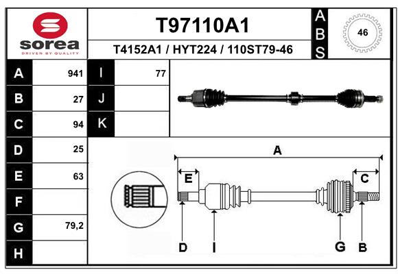 Arbre de transmission EAI T97110A1