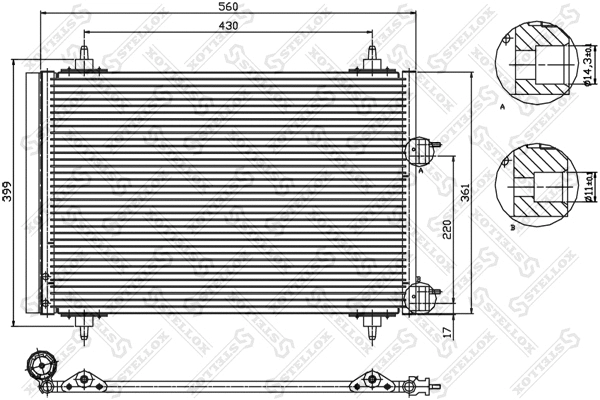 Condenseur, climatisation STELLOX 10-45145-SX