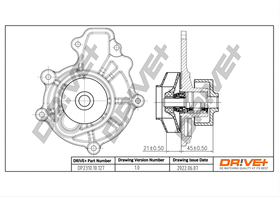 Pompe à eau, refroidissement du moteur Dr!ve+ DP2310.10.127