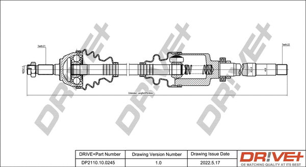 Arbre de transmission Dr!ve+ DP2110.10.0245