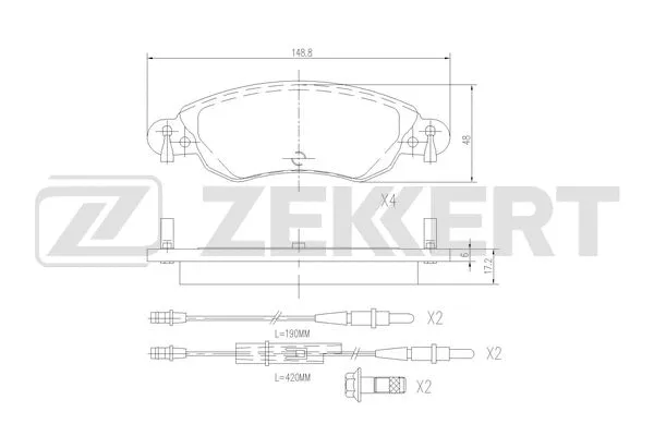 Kit de plaquettes de frein, frein à disque ZEKKERT BS-3036
