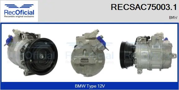 Compresseur, climatisation RECOFICIAL RECSAC75003.1
