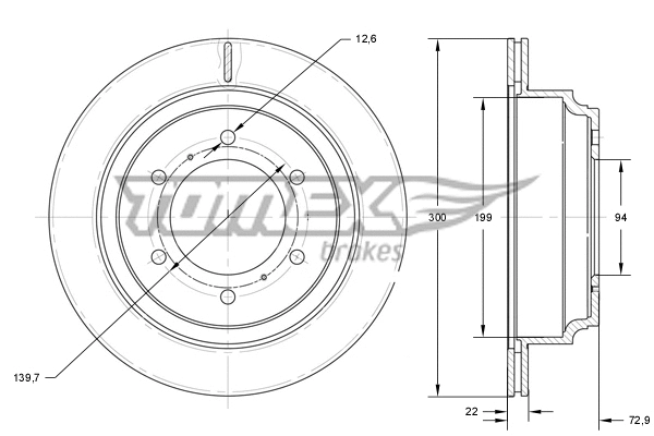 Disque de frein TOMEX Brakes TX 73-88