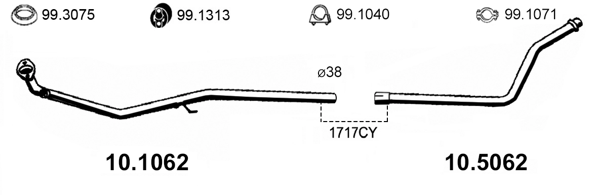 Tuyau d'échappement ASSO 10.1062