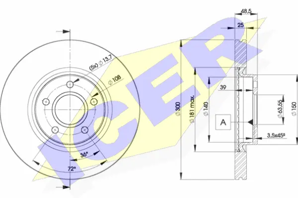 Disque de frein ICER 78BD3937-2