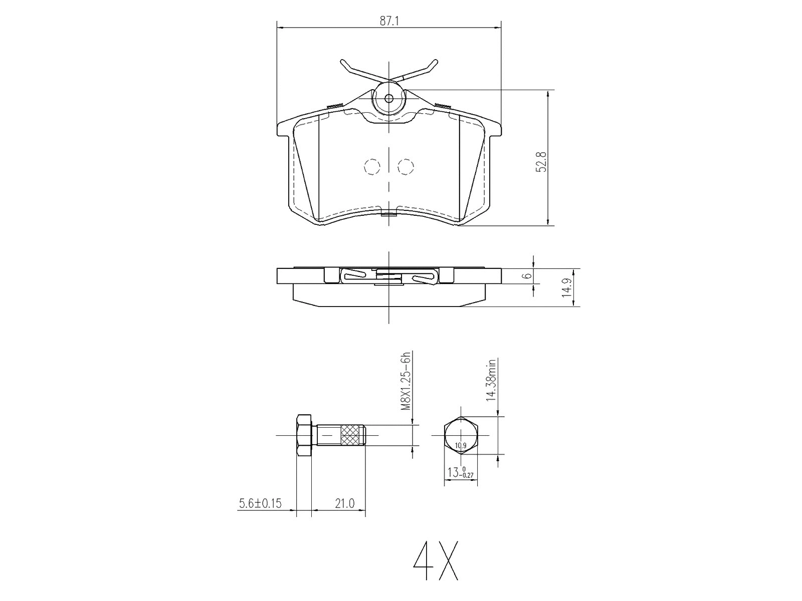 Kit de plaquettes de frein, frein à disque A.Z. Meisterteile AZMT-44-022-1361