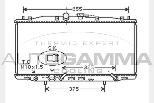Radiateur, refroidissement du moteur AUTOGAMMA 104515