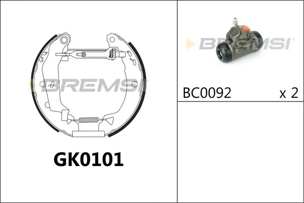 Jeu de mâchoires de frein BREMSI GK0101