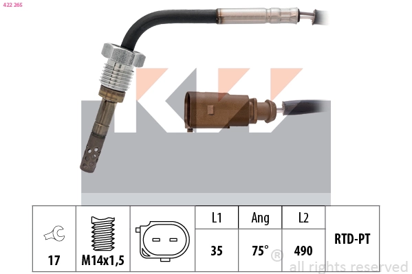 Capteur, température des gaz KW 422 265