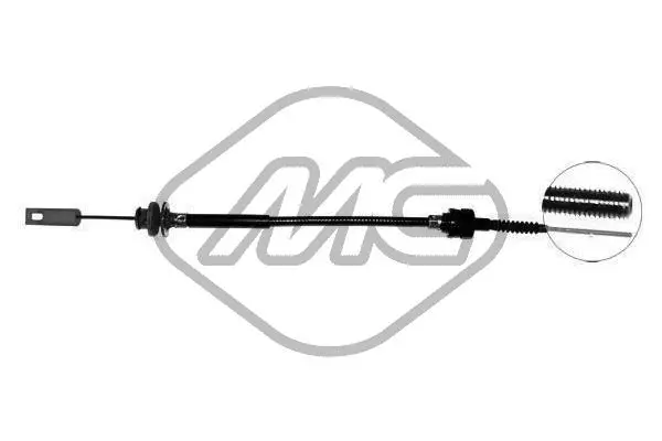Tirette à câble, commande d'embrayage Metalcaucho 80415