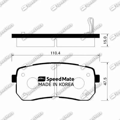 Kit de plaquettes de frein, frein à disque SpeedMate SM-BPK034