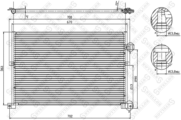 Condenseur, climatisation STELLOX 10-45021-SX