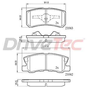 Kit de plaquettes de frein, frein à disque DriveTec DPAD1691