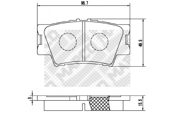 Kit de plaquettes de frein, frein à disque MAPCO 6890