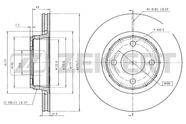 Disque de frein ZEKKERT BS-5082B