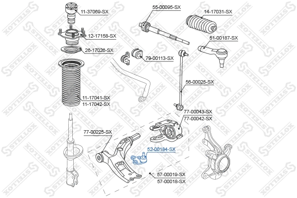 Rotule de suspension STELLOX 52-00184-SX