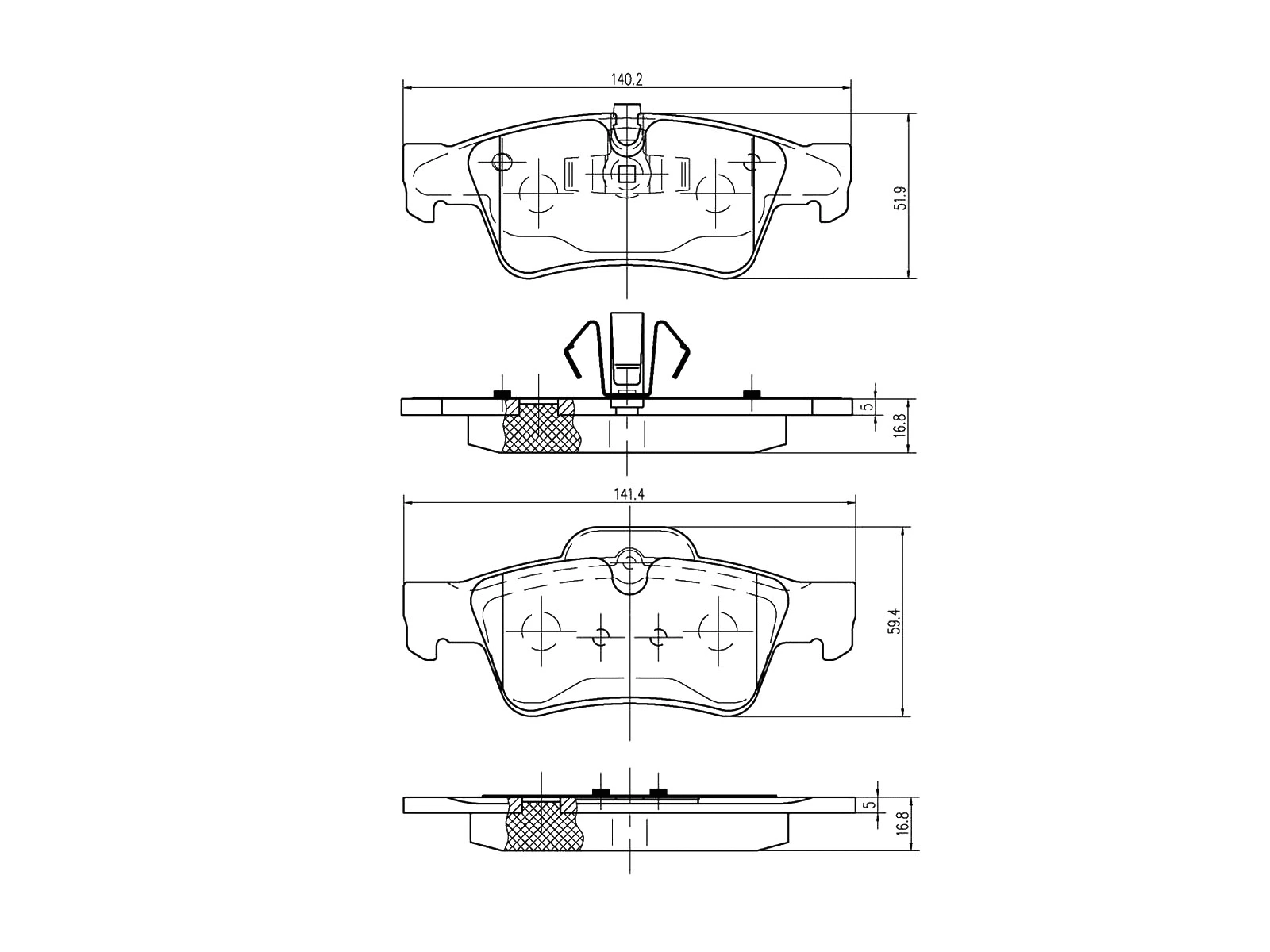 Kit de plaquettes de frein, frein à disque A.Z. Meisterteile AZMT-44-022-1228