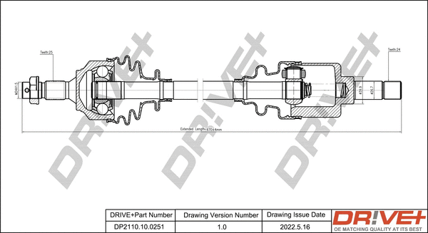 Arbre de transmission Dr!ve+ DP2110.10.0251