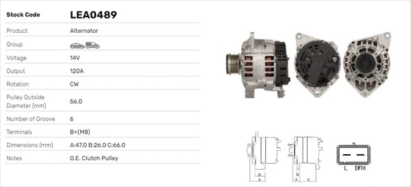 Alternateur LUSA LEA0489