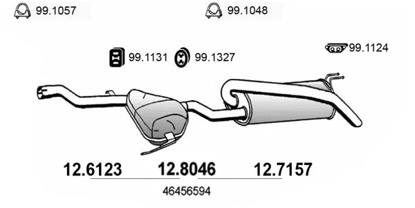 Silencieux arrière ASSO 12.7157