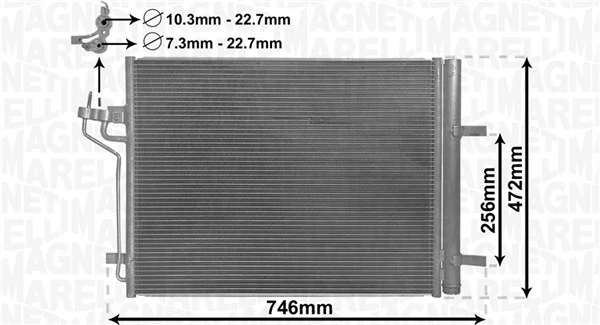 Condenseur, climatisation MAGNETI MARELLI 350203880000