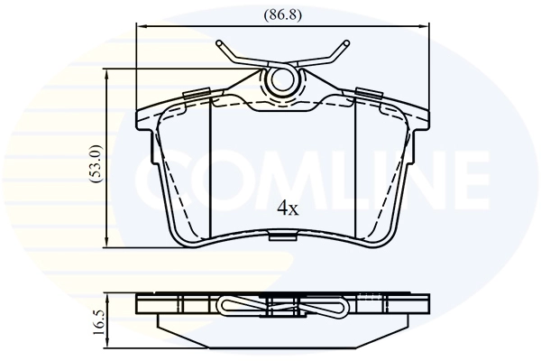 Kit de plaquettes de frein, frein à disque COMLINE CBP01797