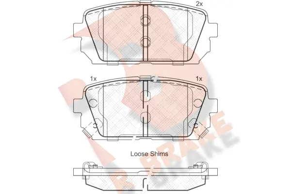 Kit de plaquettes de frein, frein à disque R BRAKE RB1827