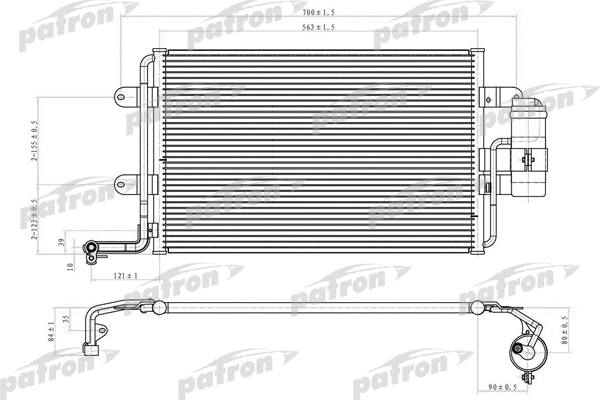 Condenseur, climatisation PATRON PRS1069